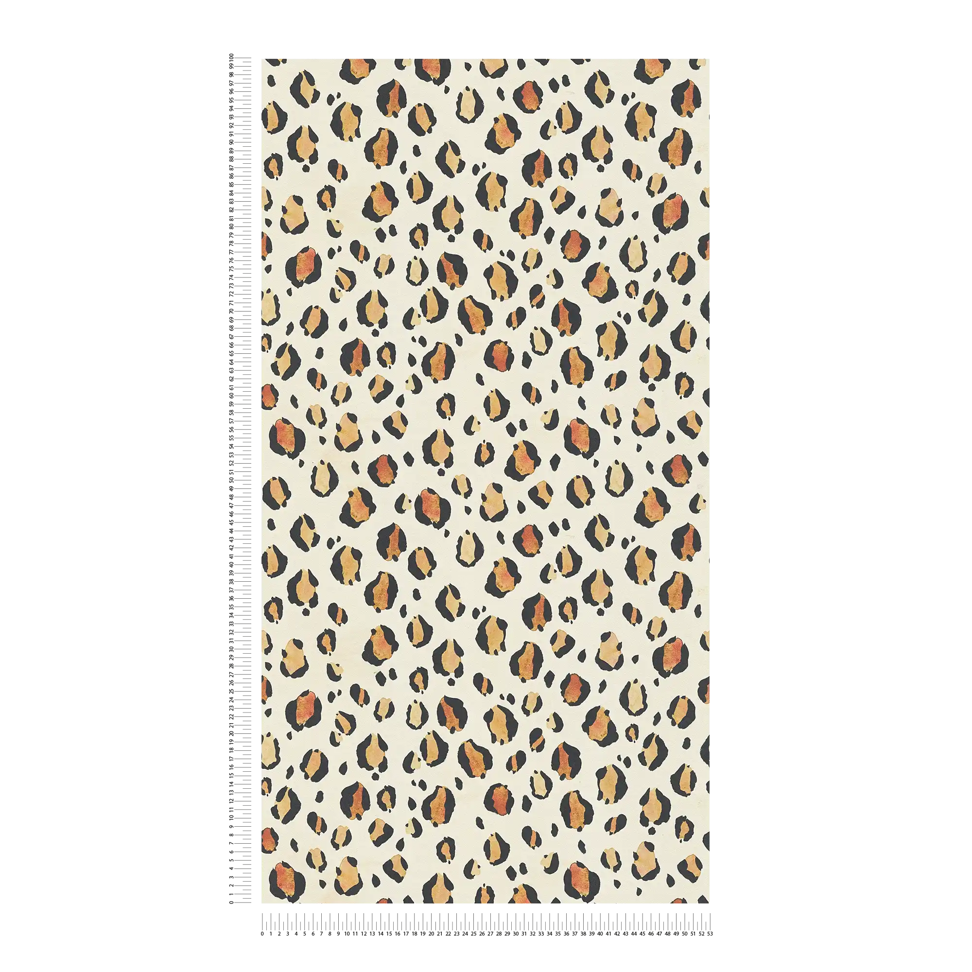             Helle, stilvolle Vliestapete mit Leoparden-Print und feiner Oberflächenstruktur – Beige, Orange
        