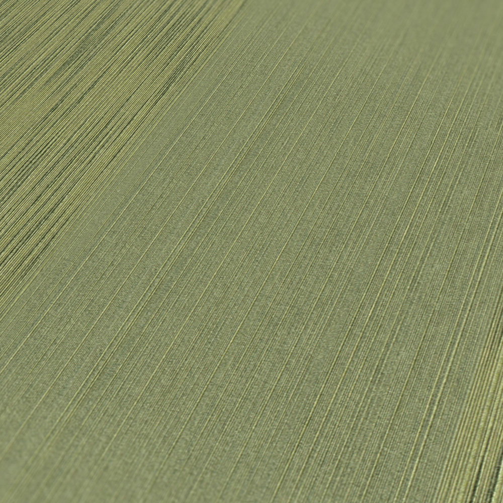 Strukturtapete mit Metallic Effekt &amp; Streifenmuster – Grün