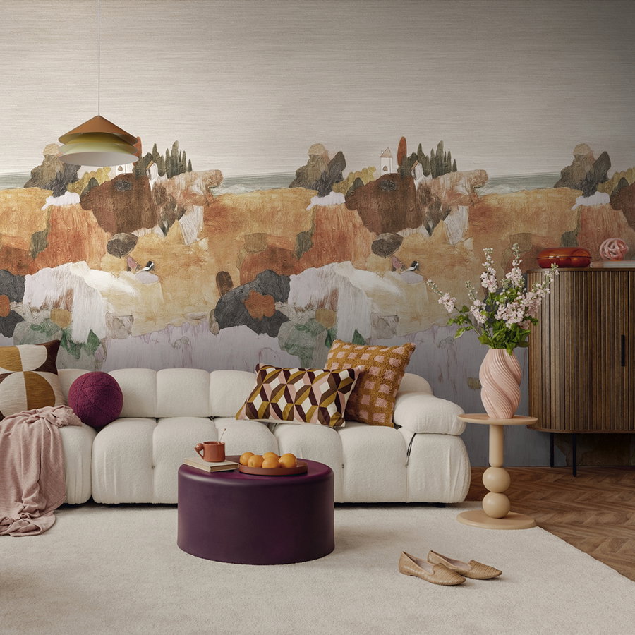 sofa, couch, lamp, wandtapete, wohnzimmertisch, kissen, vase, blumen, schuhe, teppich