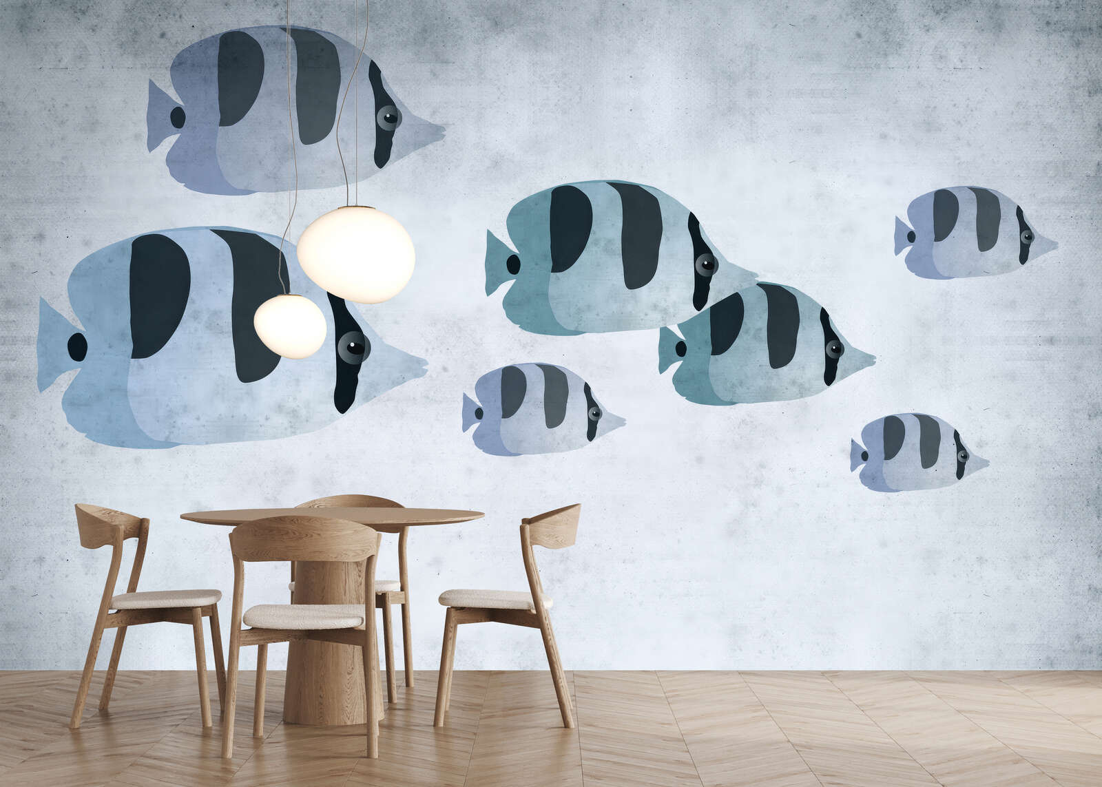 fisch, wandkunst fisch, unterwasser mural, wanddekoration, tischdeko