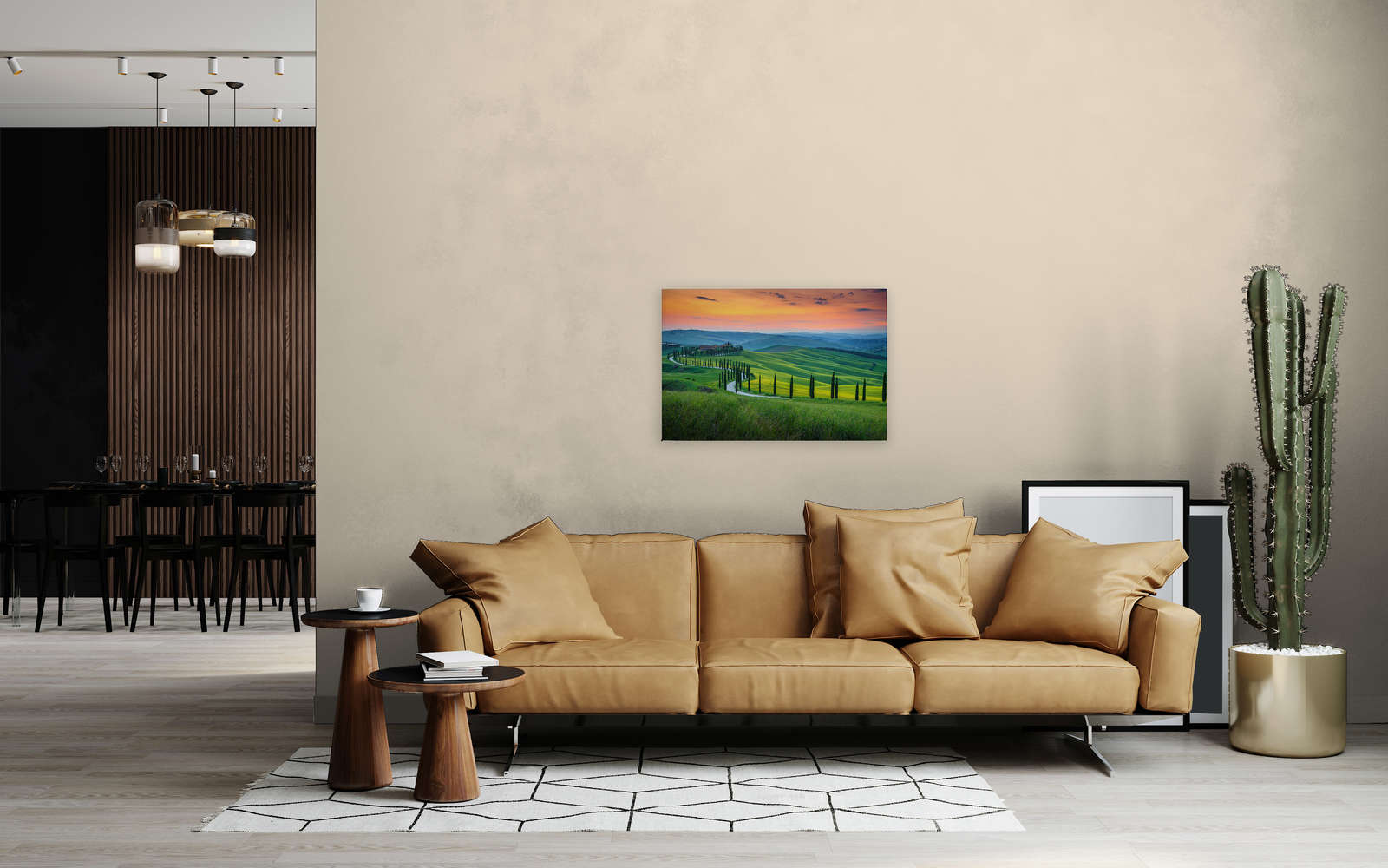             Leinwand Toskana im Sonnenaufgang – 0,90 m x 0,60 m
        