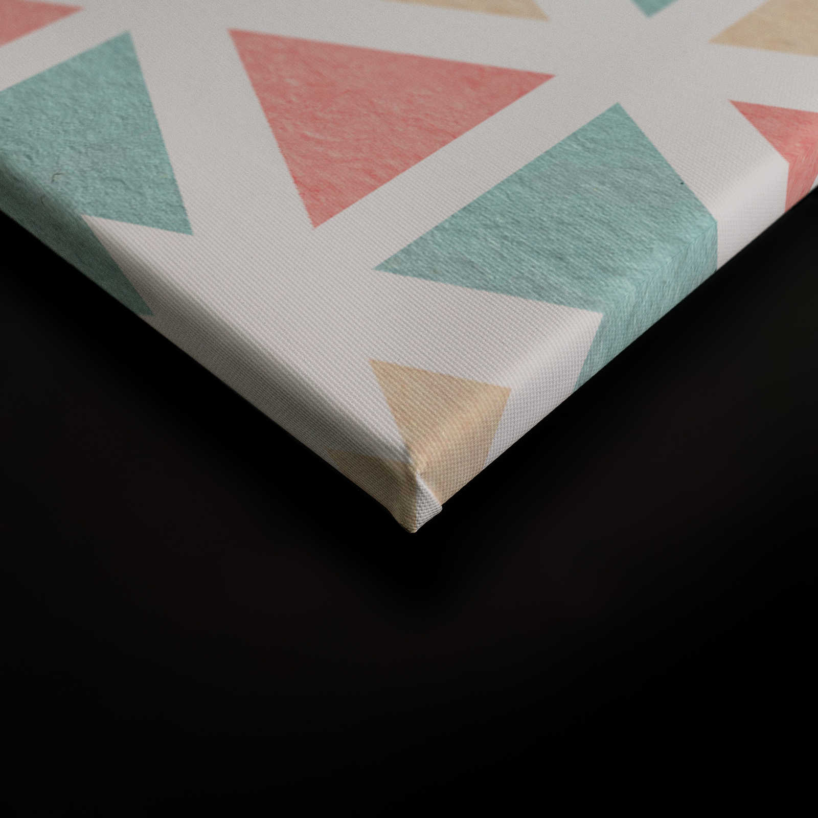             Leinwand grafisches Muster mit bunten Dreiecken – 90 cm x 60 cm
        