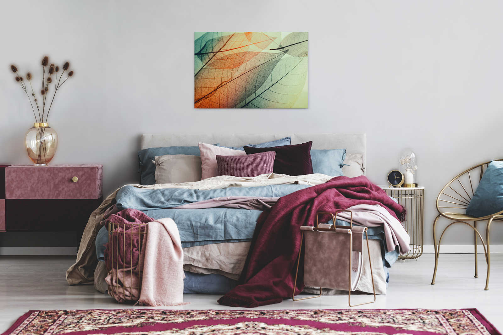             Leinwand mit Blätter-Design – 0,90 m x 0,60 m
        
