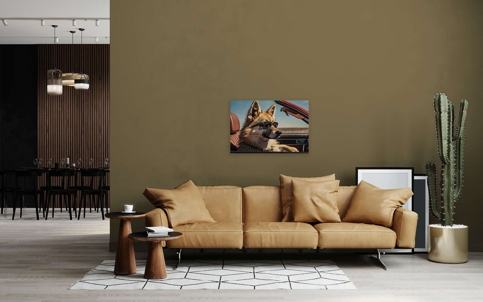             KI-Leinwandbild »crusing wolf« – 90 cm x 60 cm
        