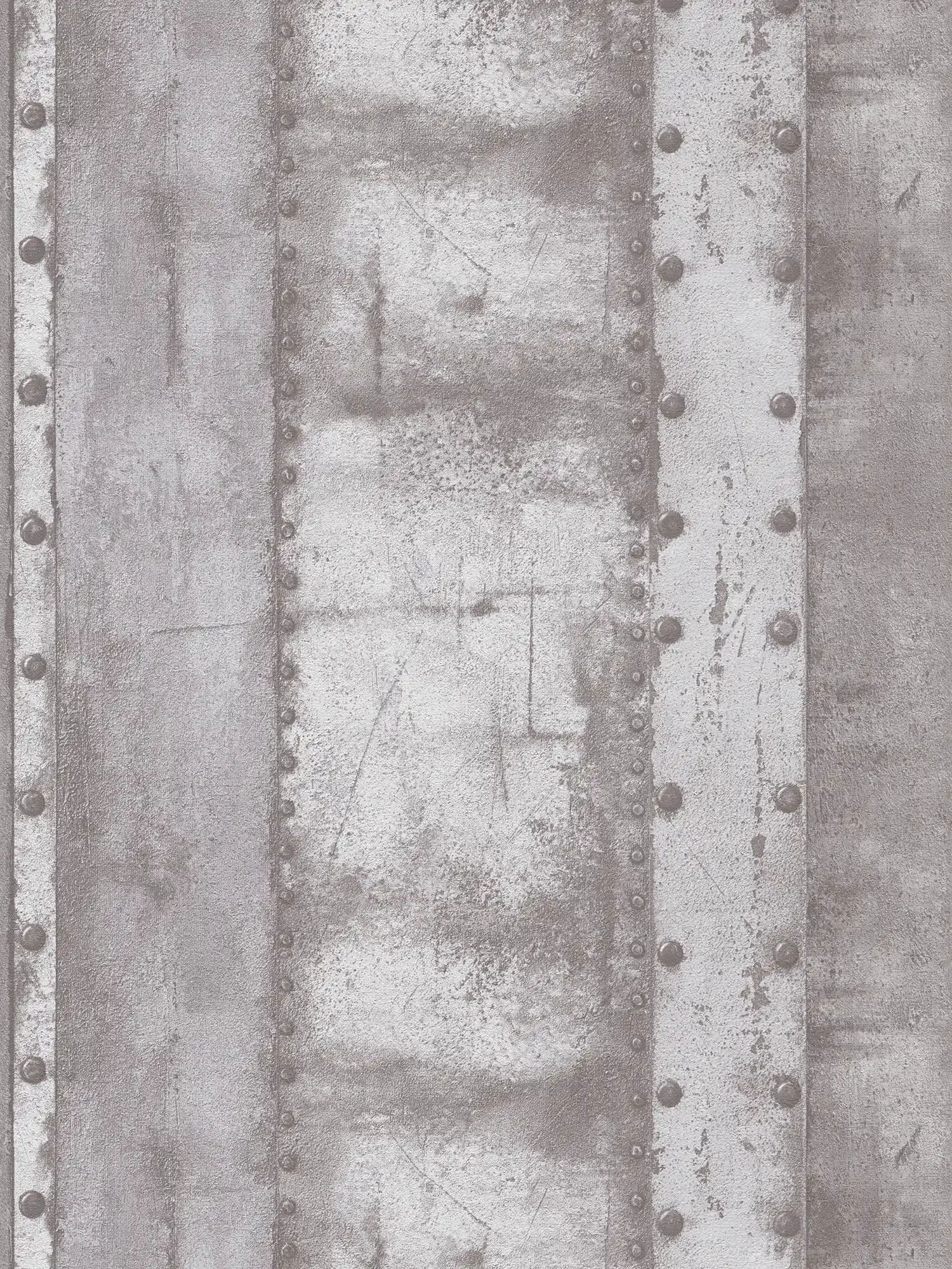         Vliesbehang metaal, noppen & used look - grijs, wit
    