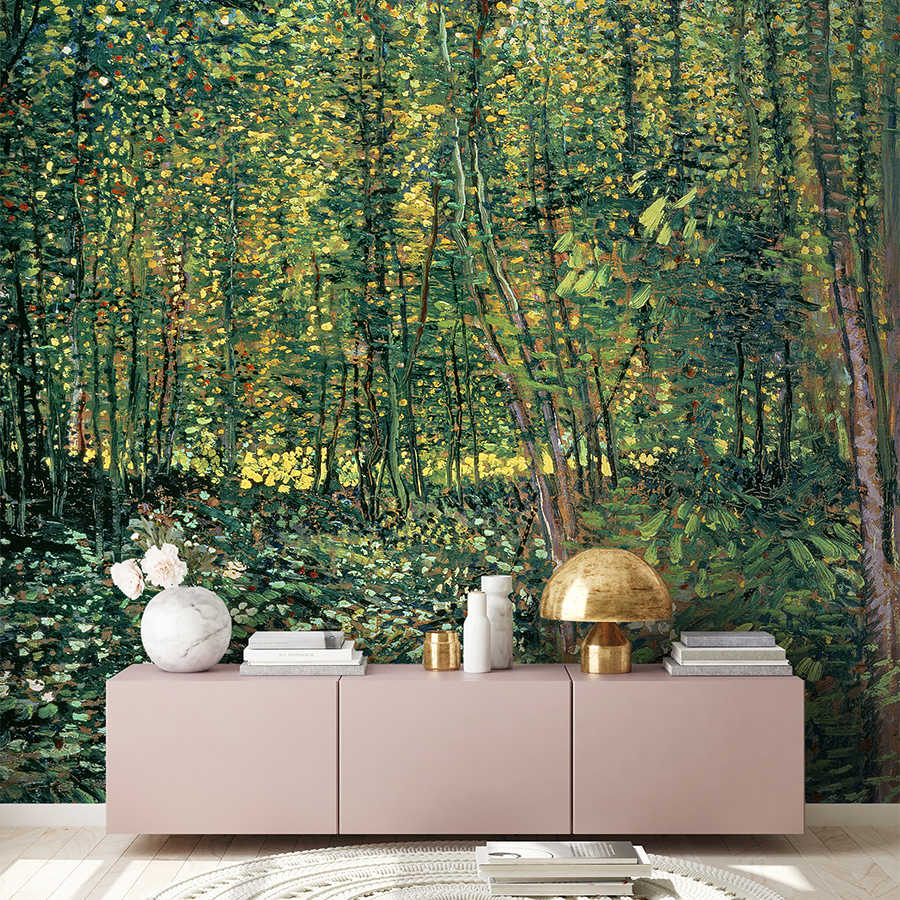 Waldtapete, Waldszene, Tapisserie, Pflanzenwand, Sideboard