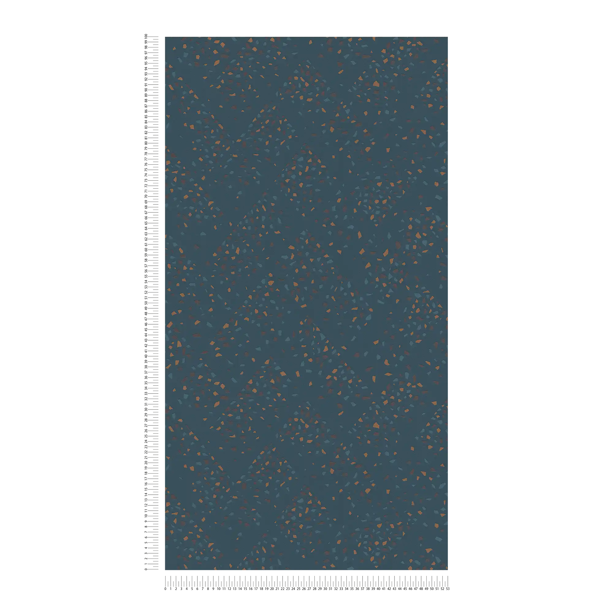 Vliestapete mit Terrazzo Muster – Blau, Grün, Braun