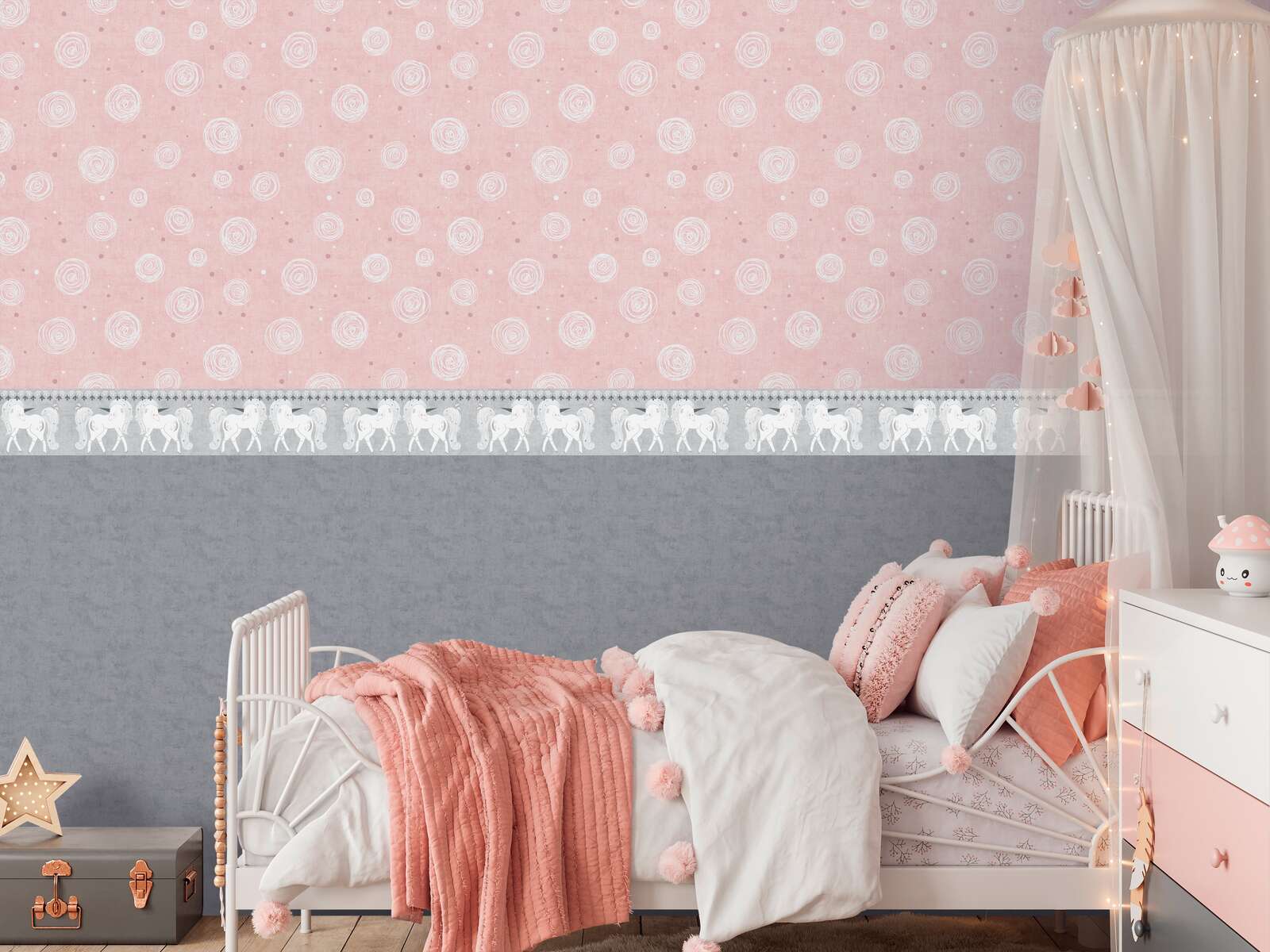             Uni Kinderzimmer Vliestapete - Zeitlos und elegant als ideale Ergänzung zu unseren Motivtapeten – Grau
        