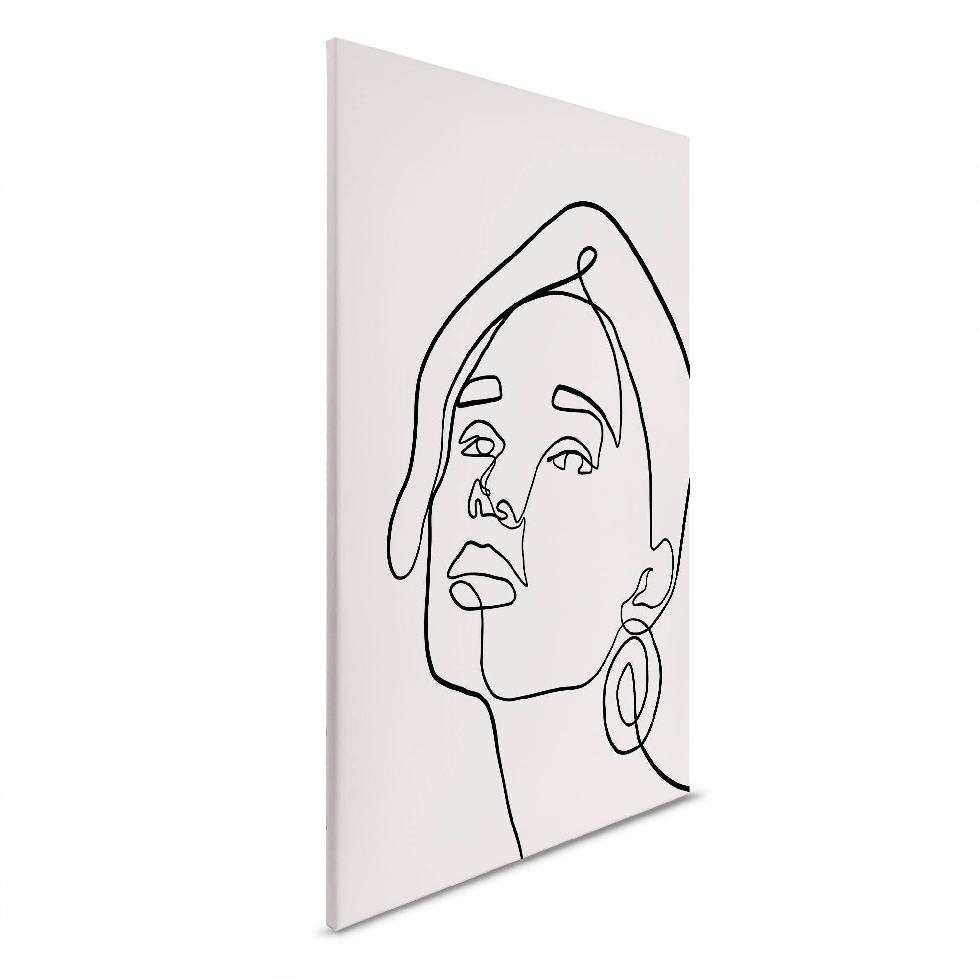         Canvas picture minimalist sketch - Expressive portrait of a woman - 30 x 45 cm - Cream, Black
    