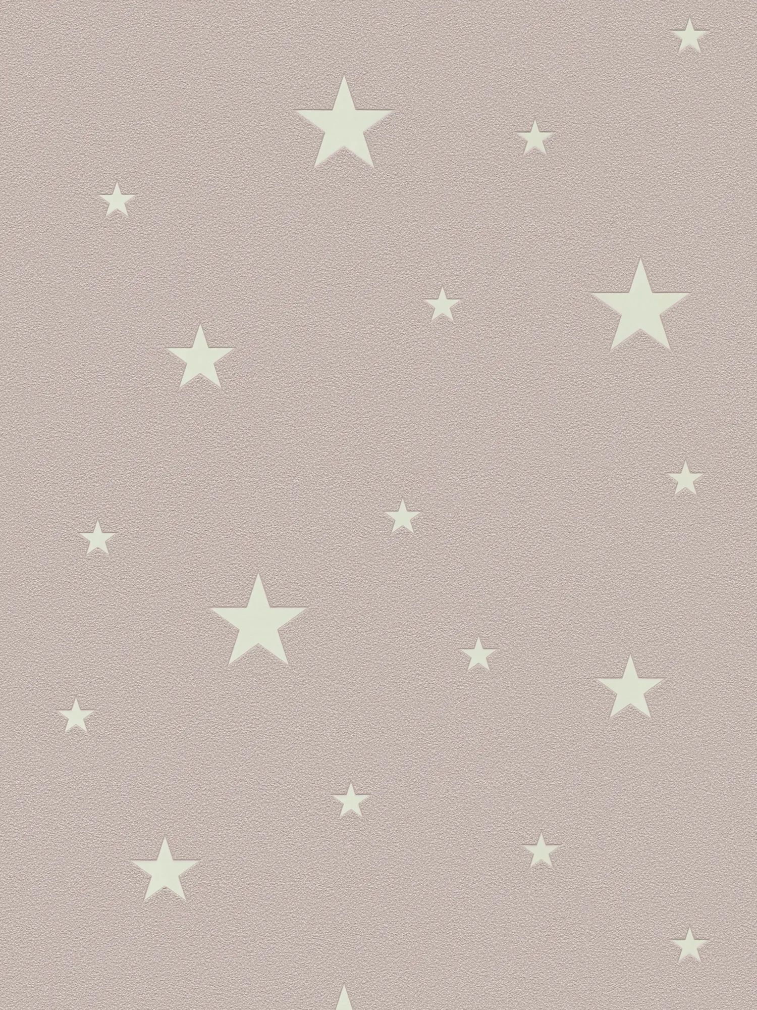 Glow effect nursery wallpaper with luminescent stars - taupe