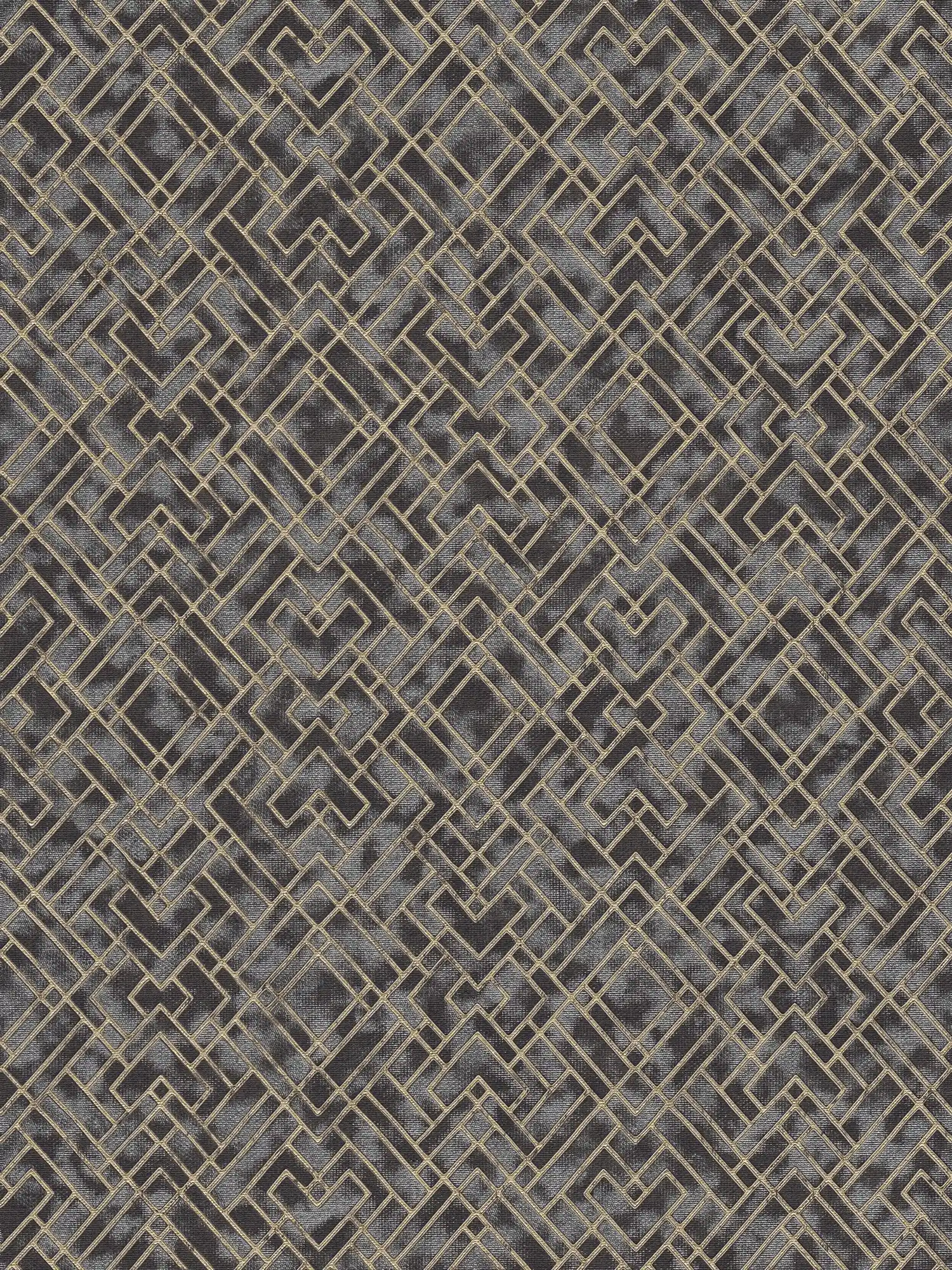         Tapete Art Deko Muster und Glanz-Effekt – Schwarz, Metallic
    