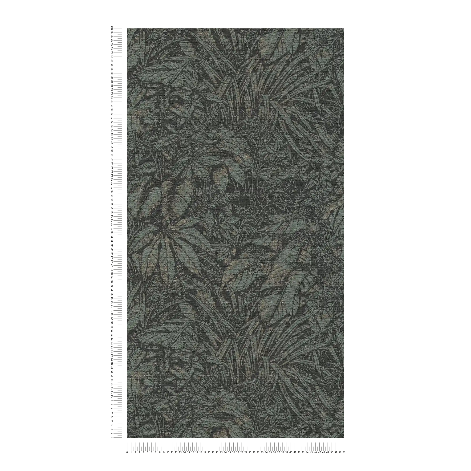             Dschungeltapete leicht strukturiert – Grün, Schwarz, Silber
        