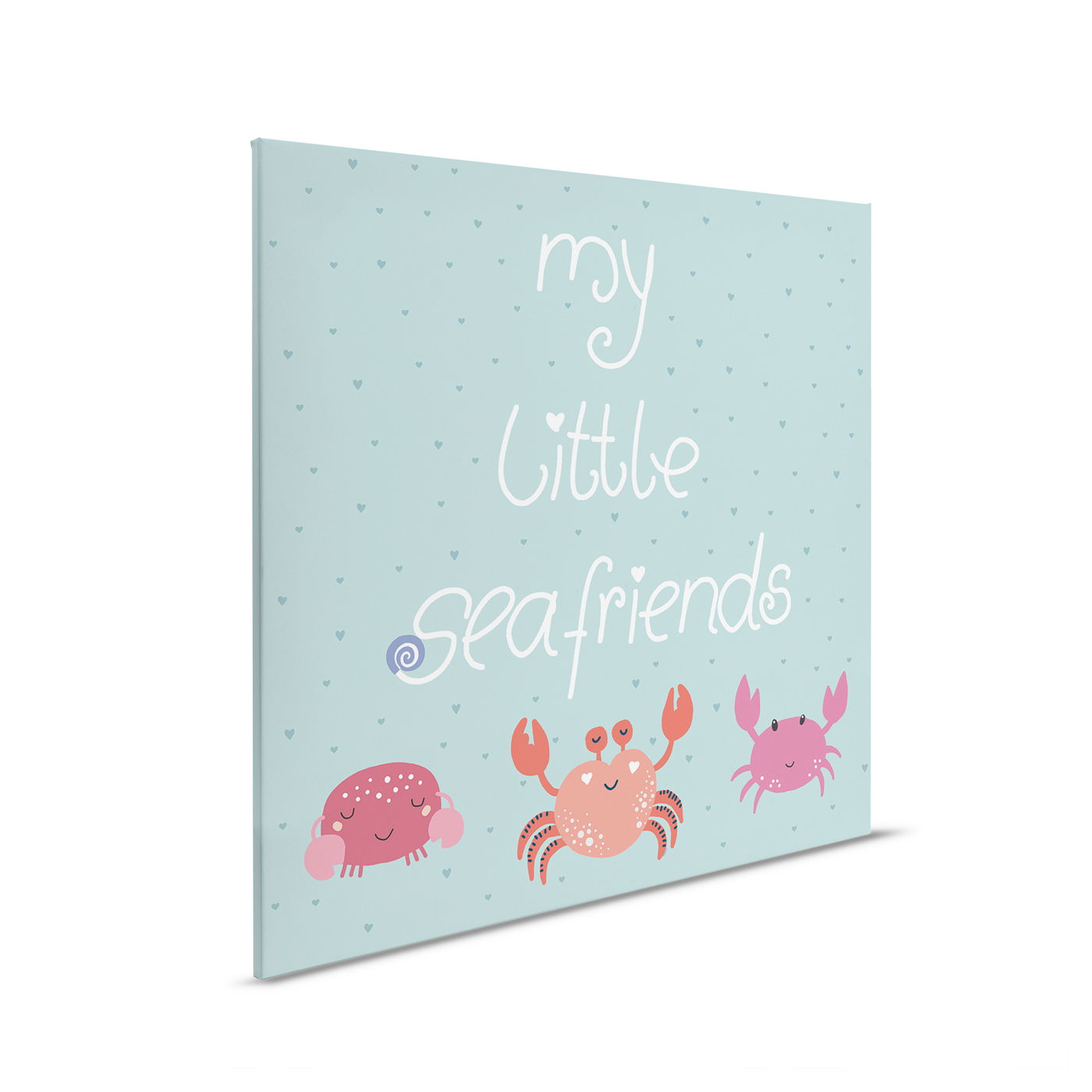         Leinwandbild My Little Sea Friends - Niedliches Meeresmotiv für Kinderzimmer – 30 x 30 cm - Blau, Grün
    