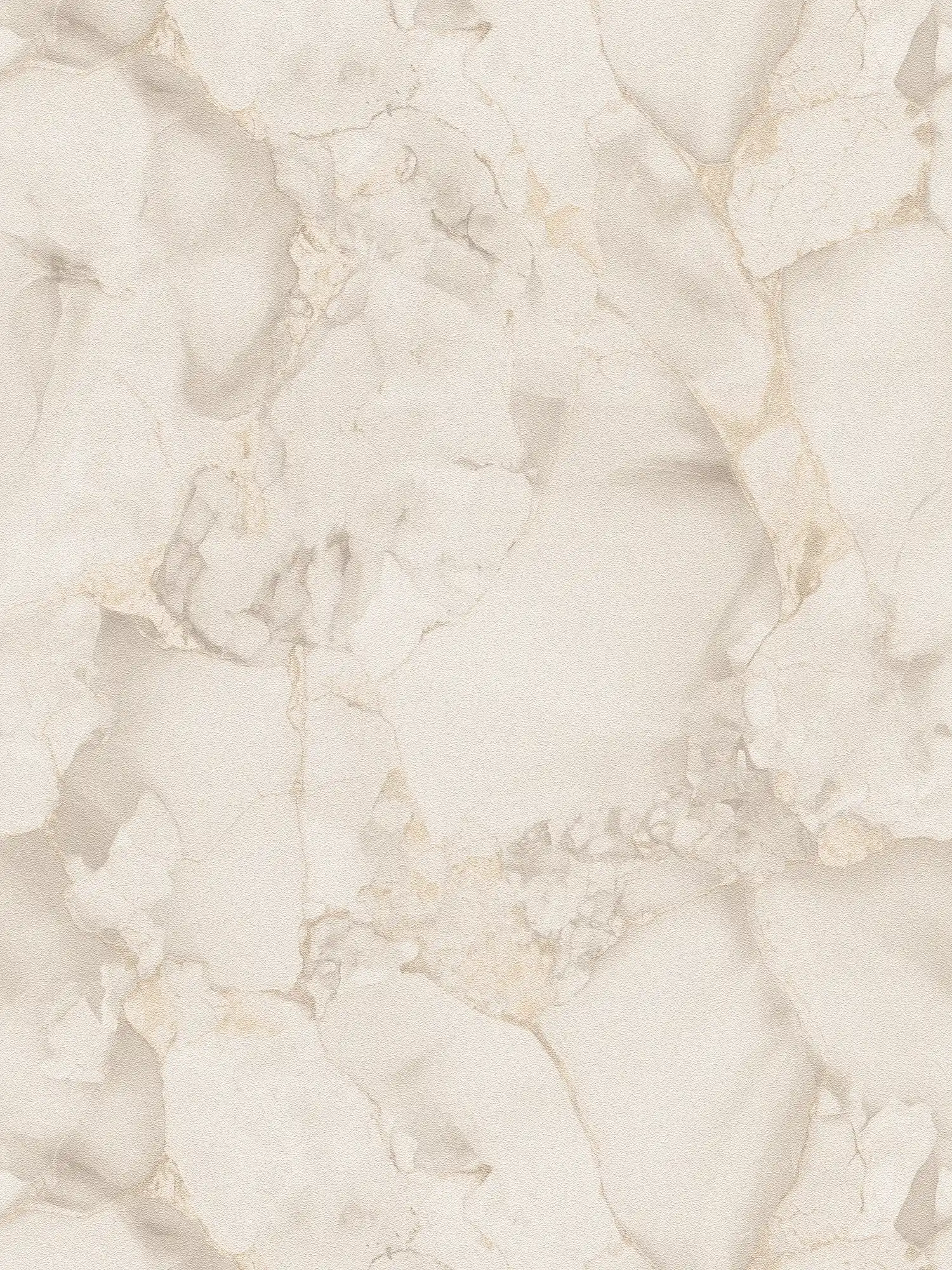         Hoogwaardig Vliesbehang in een lichte marmerlook met een elegant effect en subtiele glans - crème, wit, Metallic
    