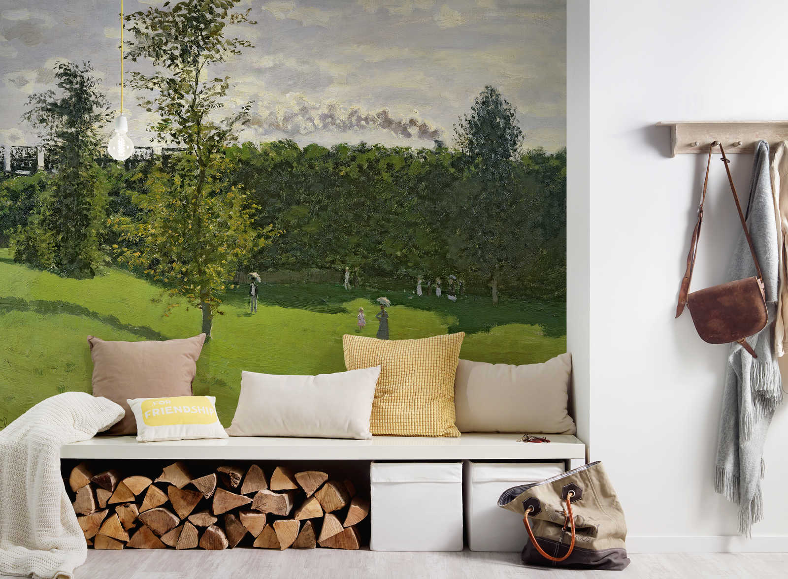 Wandbild, Gartenlandschaft, Pflanzenwald, Hintergrundmalerei, Wohnzimmerdekoration