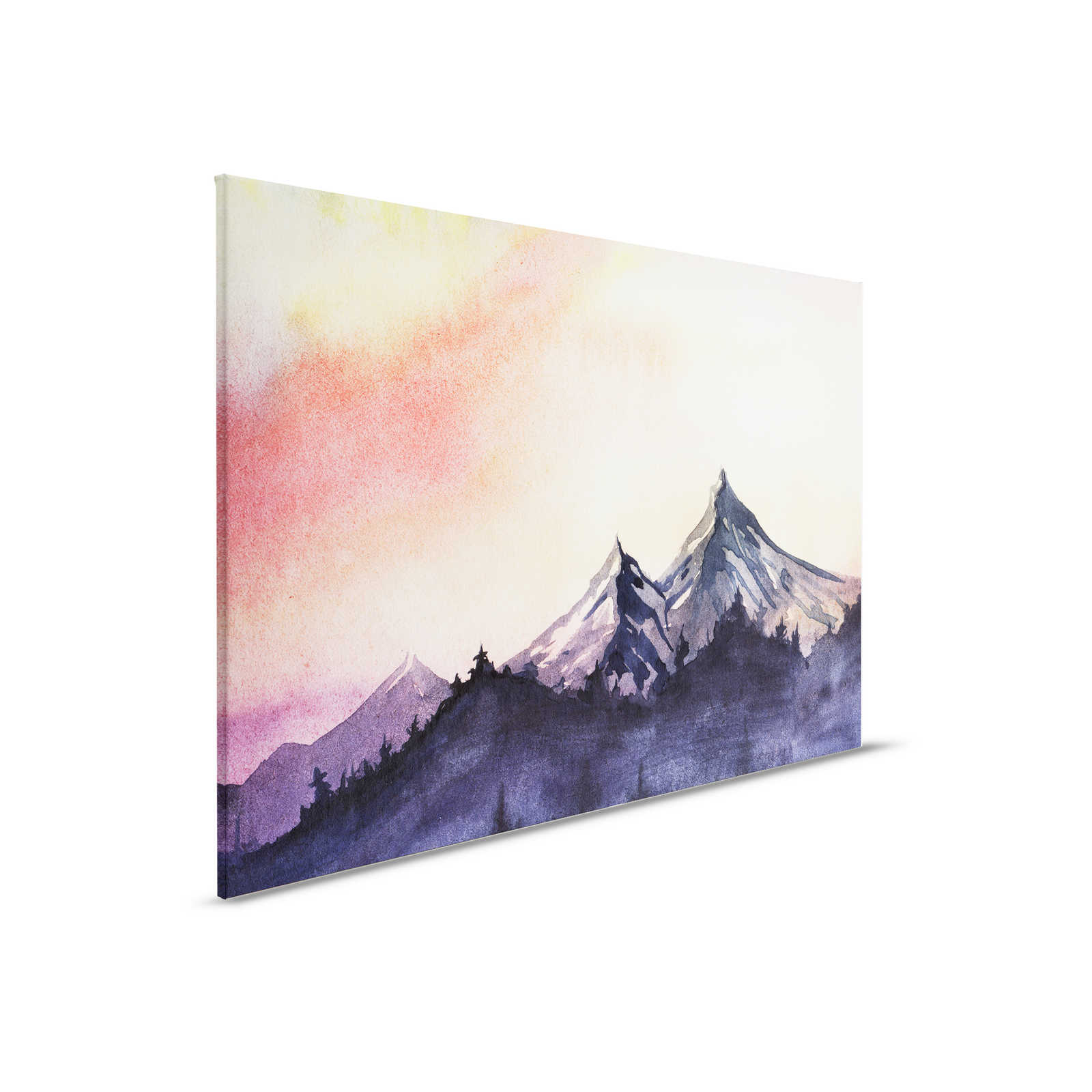         Leinwand mit Berglandschaft im Aquarell-Stil – 0,90 m x 0,60 m
    