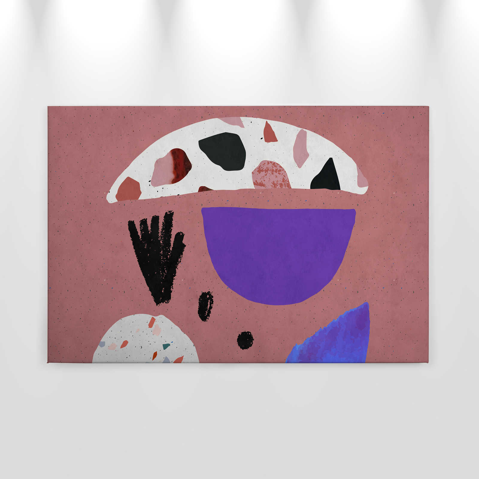             Terrazzo 5 - Leinwandbild in Löschpapier Struktur, Terrazzo Collage – 0,90 m x 0,60 m
        