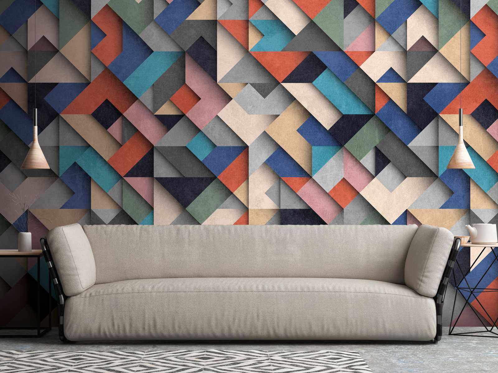             Tapeten Neuheit | 3D Motivtapete mit geometrischem Colour Block Design
        
