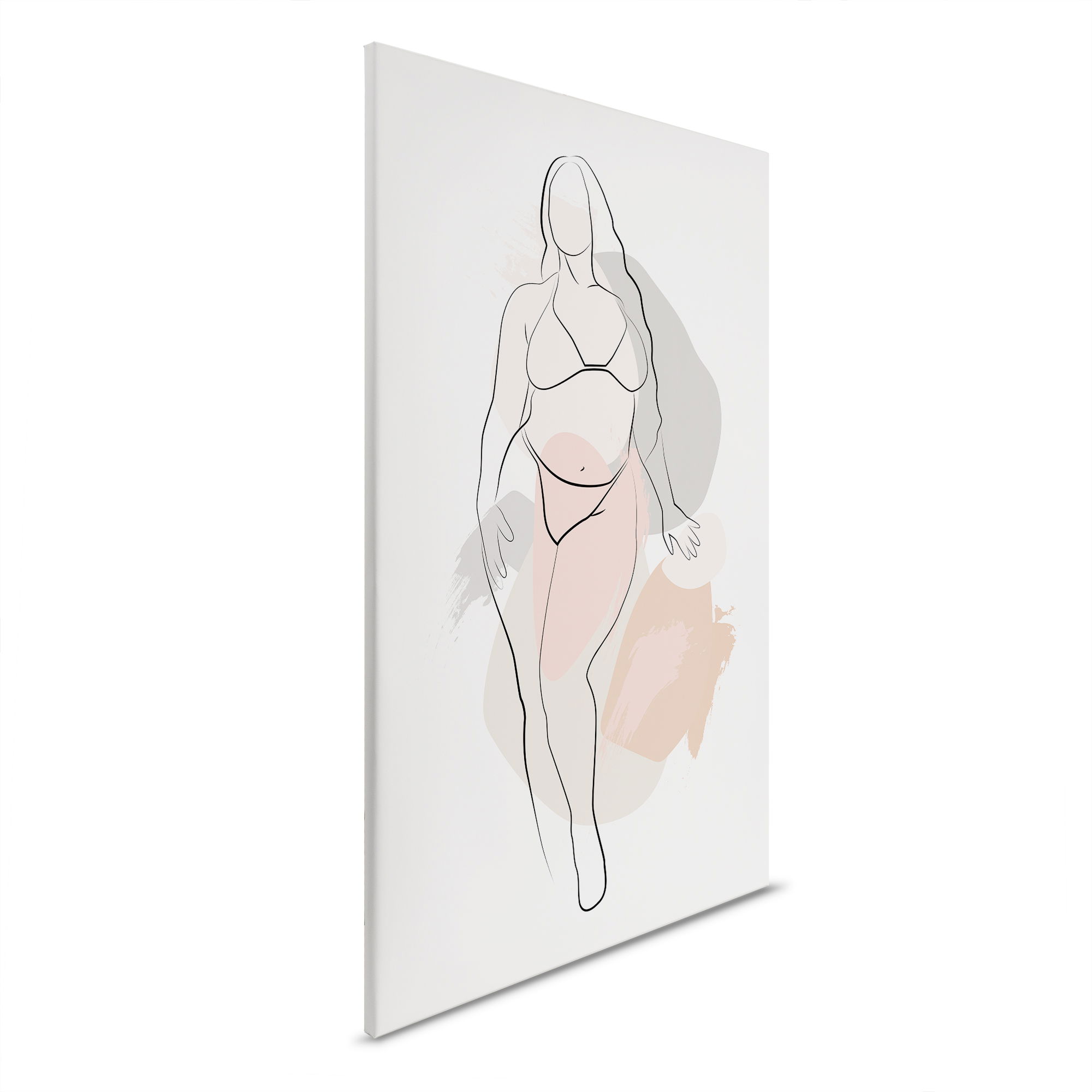         Abstract figure: Beauty in lines - Feminine silhouette on art canvas - 30 x 45 cm - White, Black
    