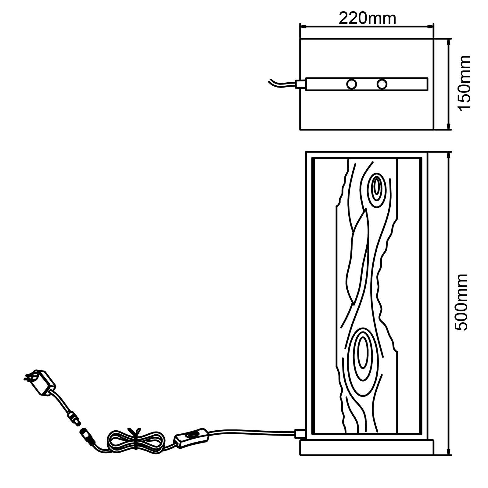             Tischleuchte aus Holz - Elea 3 – Braun
        