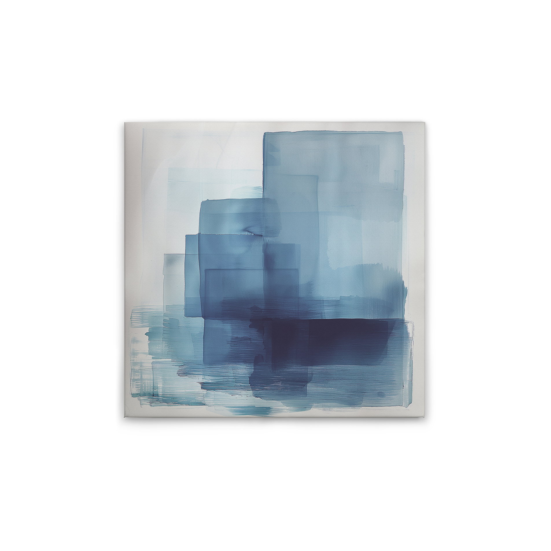             Ocean Blues - Zeitlose Eleganz in Blau auf Leinwand – 30 x 30 cm - Weiss, Blau
        