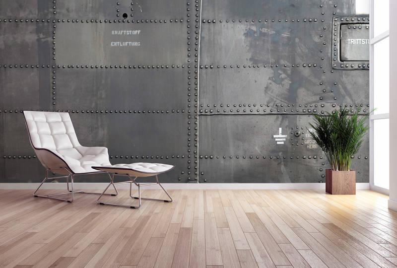 Lounge chair, Weiße Stuhl, Ledersessel, Holzboden, Industrielle Wand
