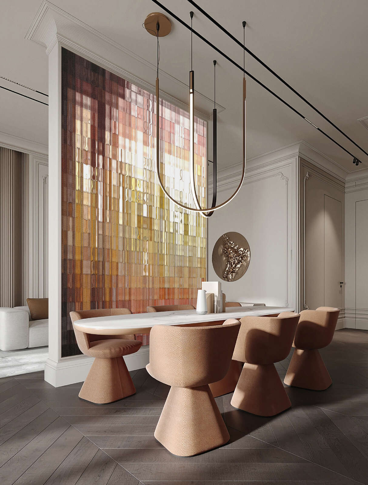 Drinnen, Innenarchitektur, Esszimmer, Esstisch, Tisch
