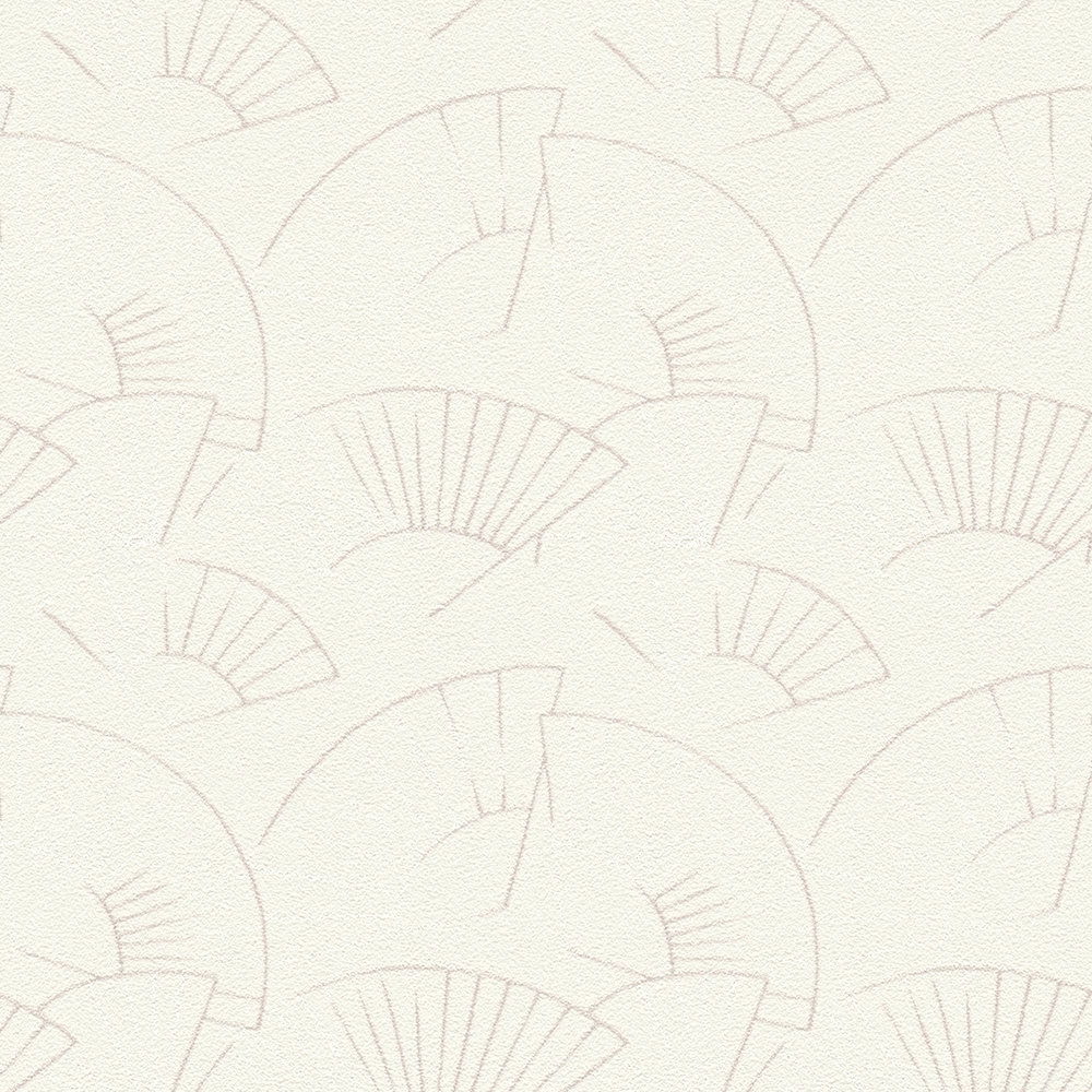             Wallpaper Karl LAGERFELD fan pattern - metallic, white
        