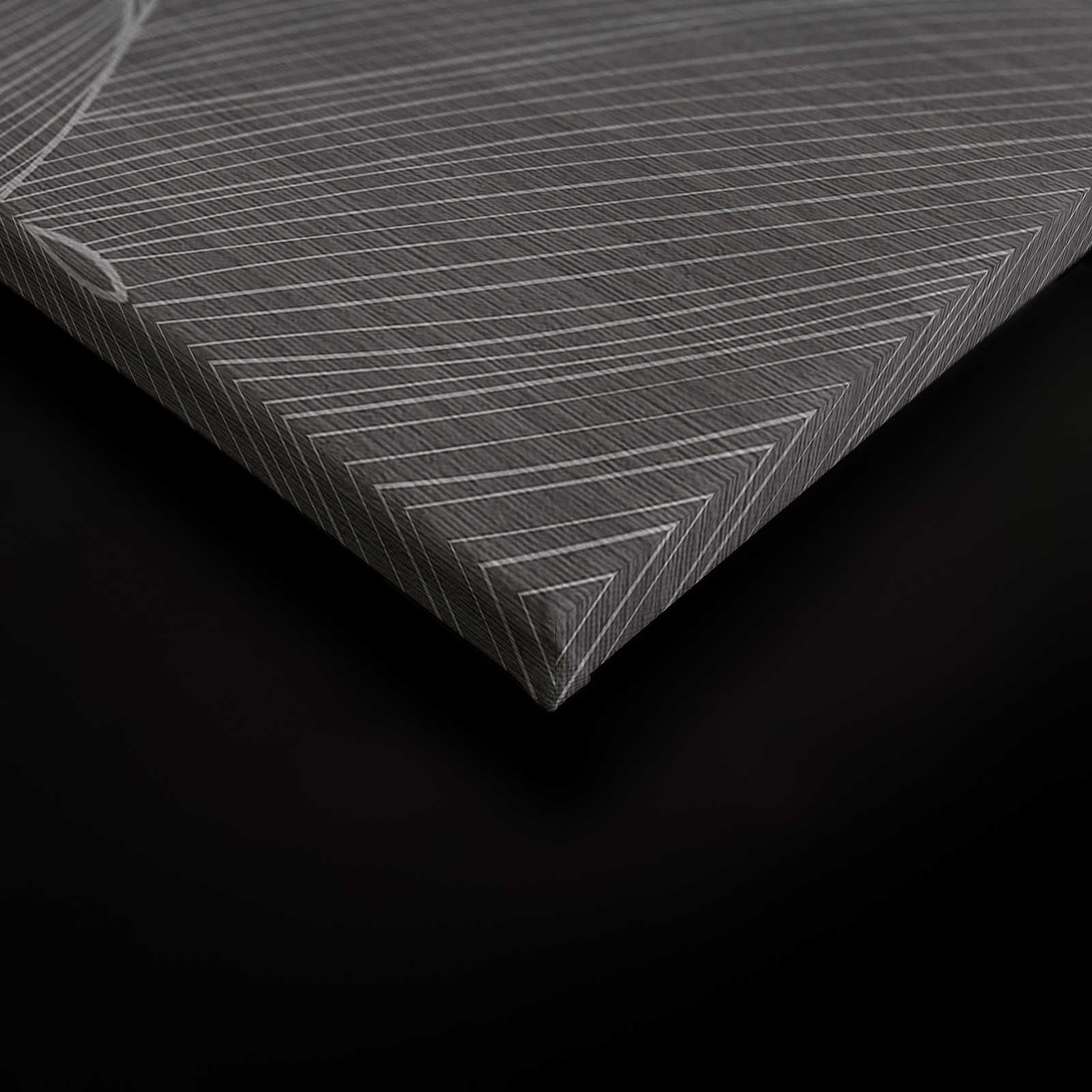             Secret Place 1 - Monochromes Leinwandbild Blumen, Schwarz & Grau – 0,90 m x 0,60 m
        