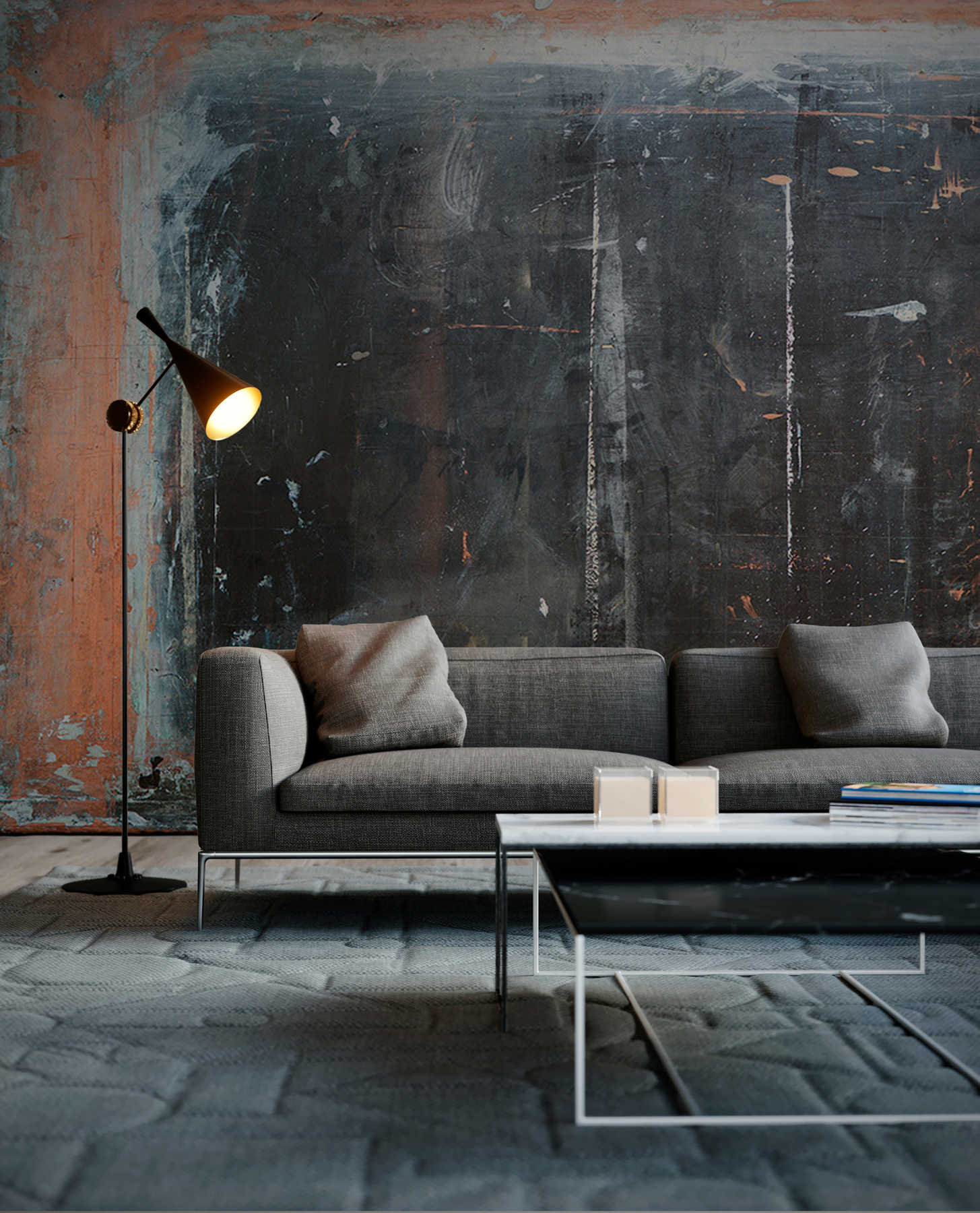 sofa, wohnzimmer, couch, couchtisch,  stehlampe