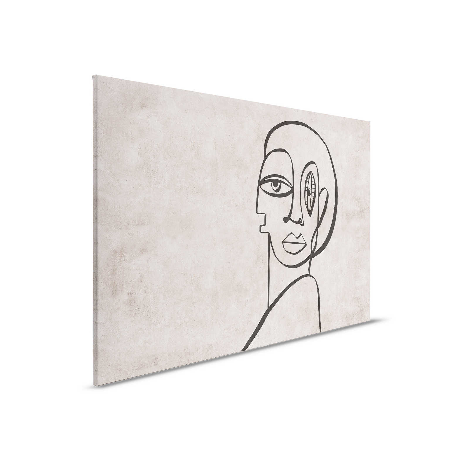         Palomas Room 1 - Plaster Optics Canvas Painting Line Art Painting Abstract - 0.90 m x 0.60 m
    