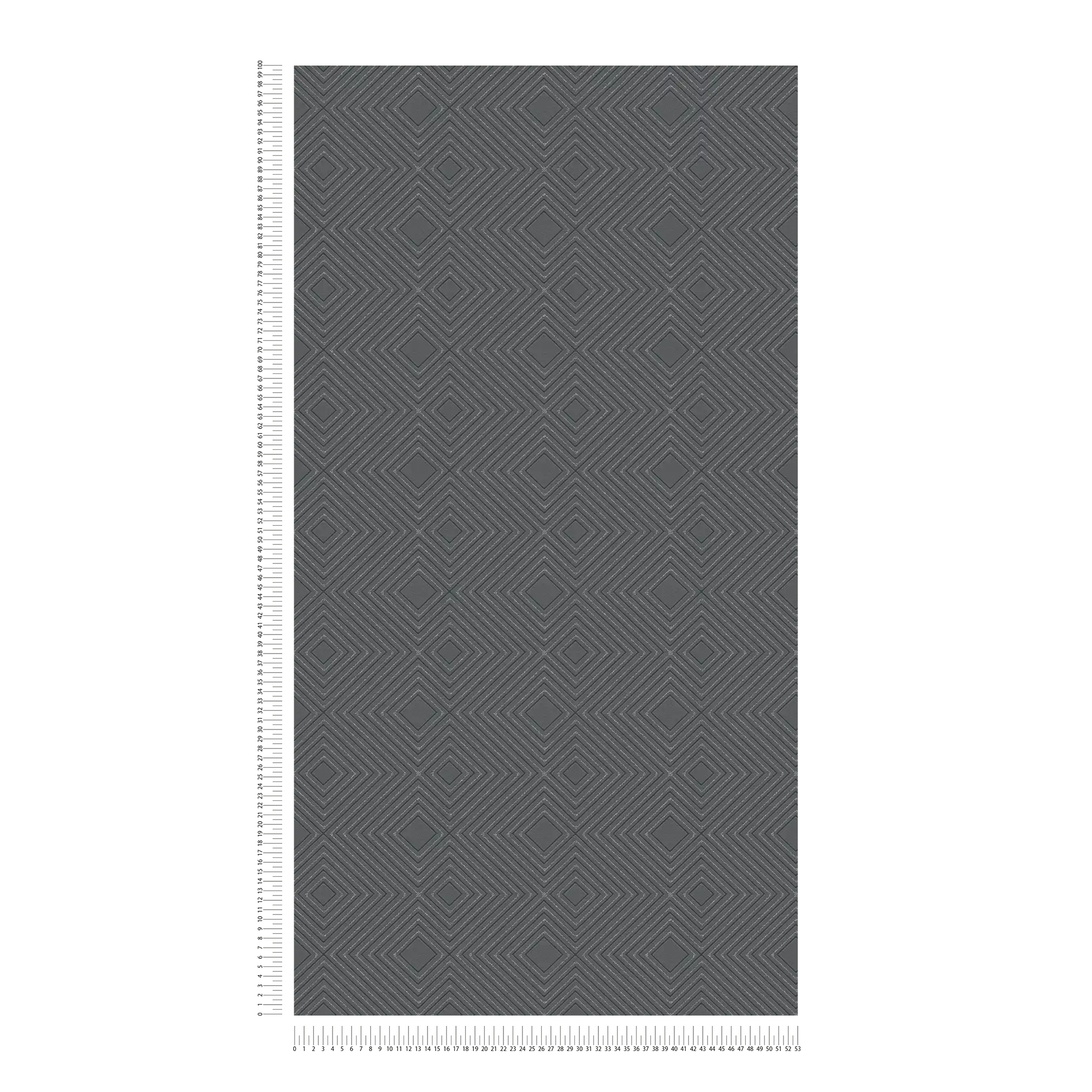             Geometrische Mustertapete mit Metallic-Glitzer – Schwarz
        
