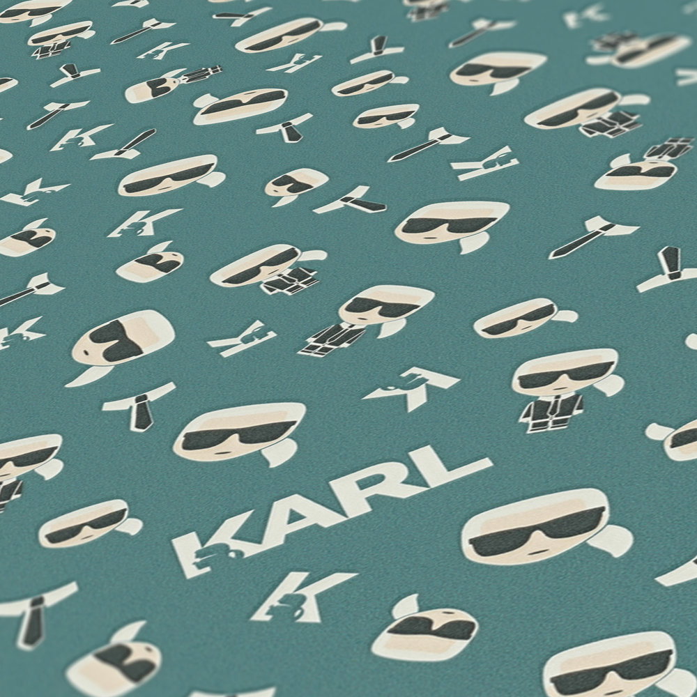             Karl LAGERFELD Tapete Icon Karl Charakter – Grün
        