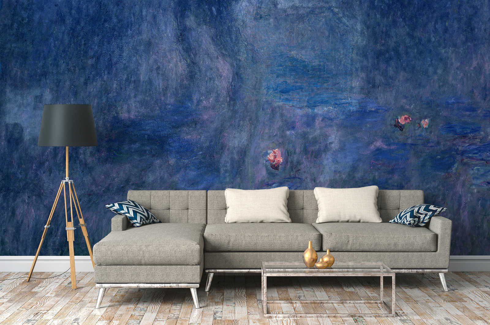 Couch, Sofa, Stoffsofa, Grau, Wohnzimmerwand
