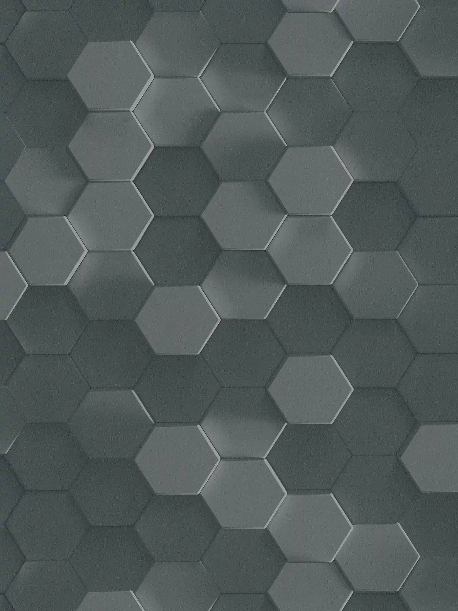         Hexagon 3D Tapete Grafikmuster Waben – Grau, Schwarz
    