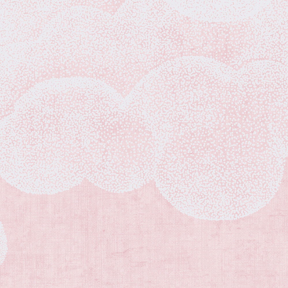             Kinderzimmer Vliestapete mit fluffigen Wolken – Traumhafte Atmosphäre für kleine Träumer – Rosa, Weiß
        