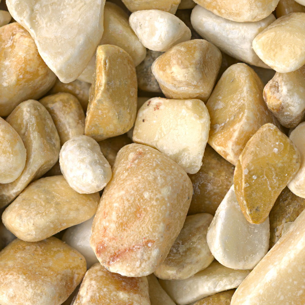             Rustikale Kieselwand Fototapete – Vliestapete mit realistischer Steinoptik – Beige Braun
        