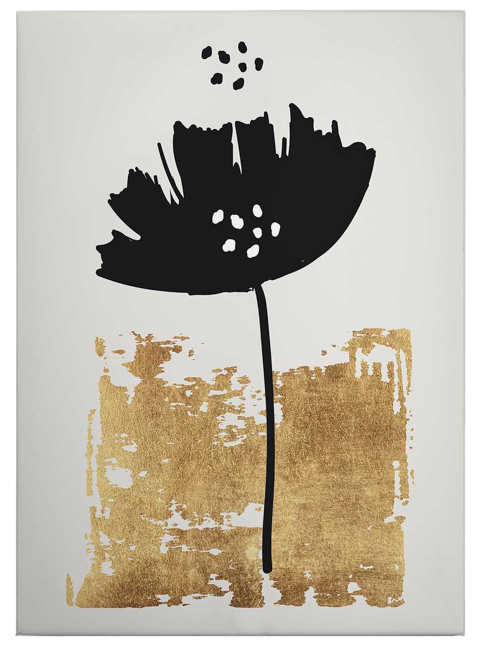             Canvas print 'Black flower' by Kubistika – gold, black
        