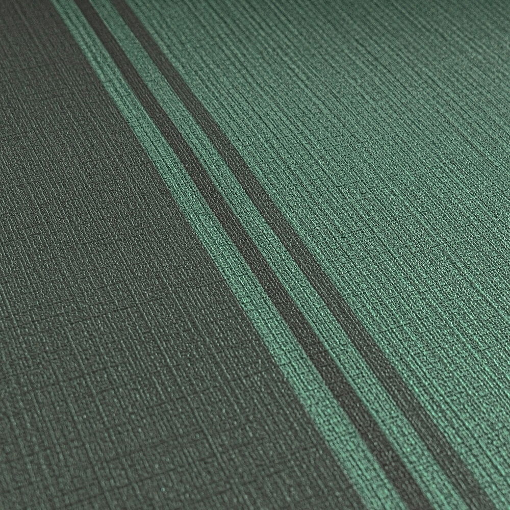             Gestreifte MICHALSKY Vliestapete mit Kontrast – Grün, Schwarz, Grau
        