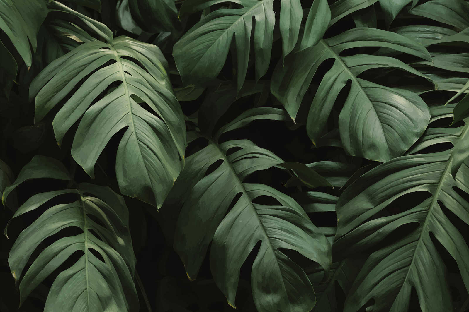             Leinwandbild tropische Dschungelblätter Close-Up – 0,90 m x 0,60 m
        