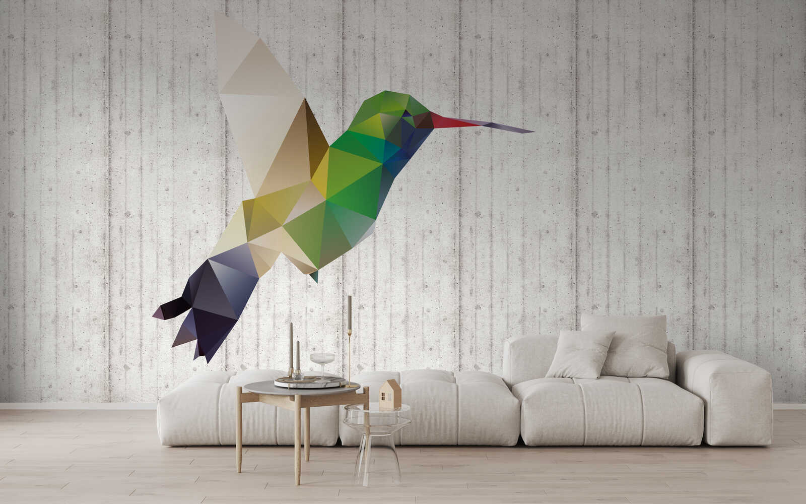 Hummingbird, Wandbild, Geometrisch, Bunt, Kunstdekor