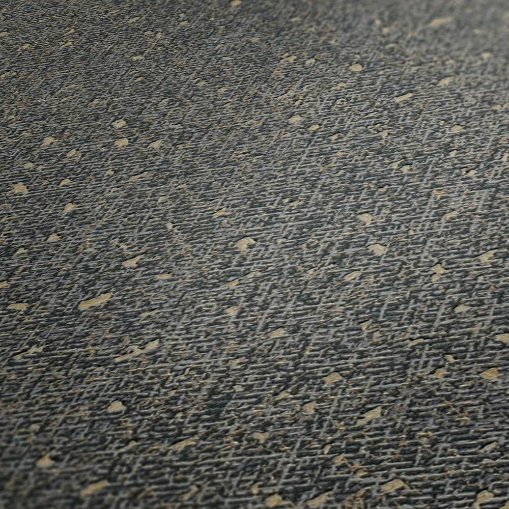             Tapete mit textiler Struktur und Metallic Akzent – Grau, Metallic
        