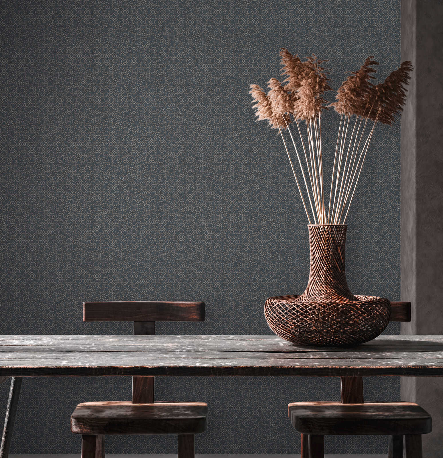 3D Vliestapete mit Metallic-Effekt – Grau, Metallic