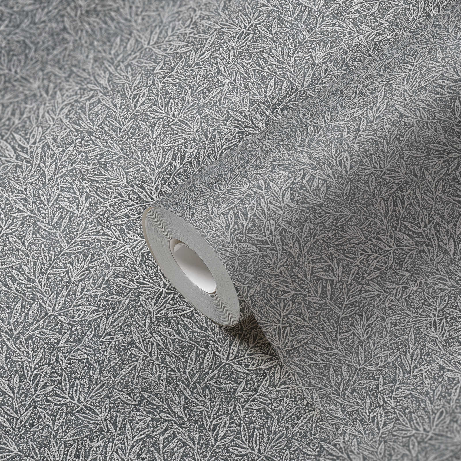             Mustertapete Botanical & Blätter Muster – Grau, Metallic
        