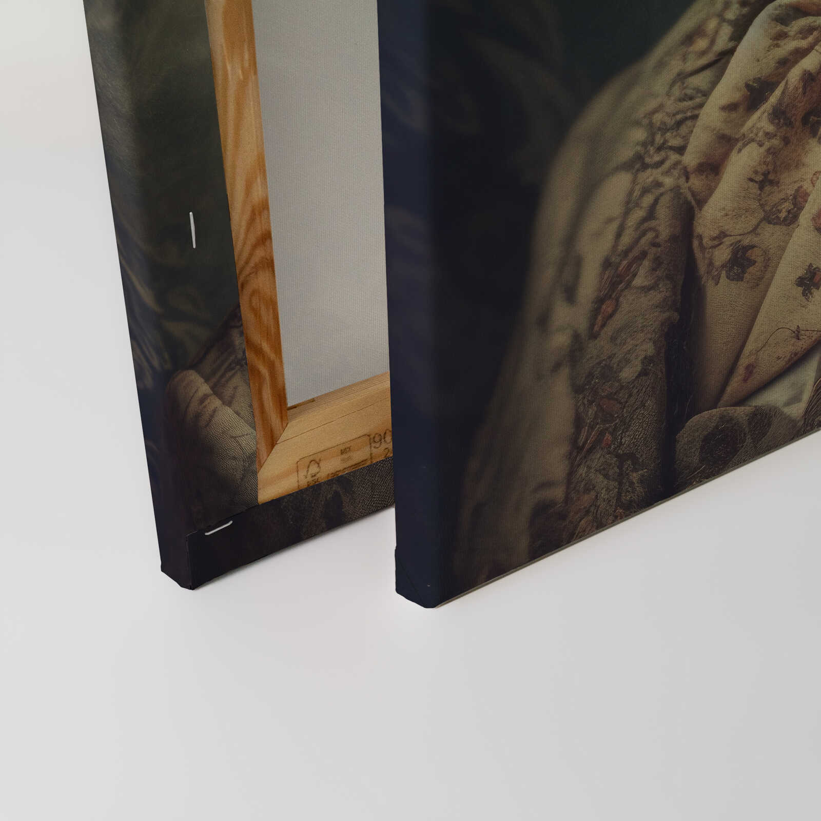             Eleganter Fuchs - Viktorianisches Design auf Leinwand – 40 x 50 cm - Creme, Beige
        