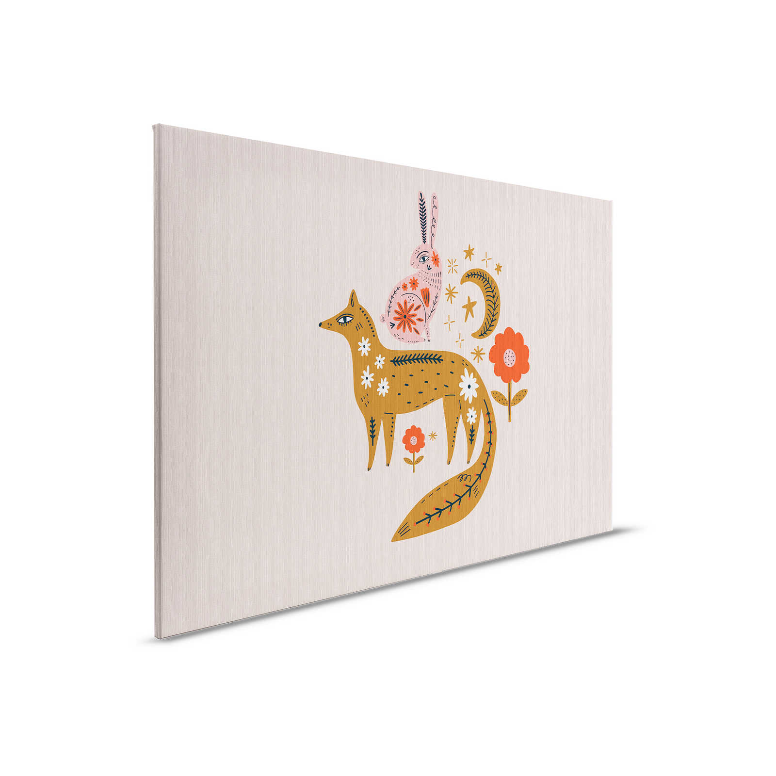         Up North 2 - Toile Style Scandinave Renard & Animaux des Bois - 0,90 m x 0,60 m
    