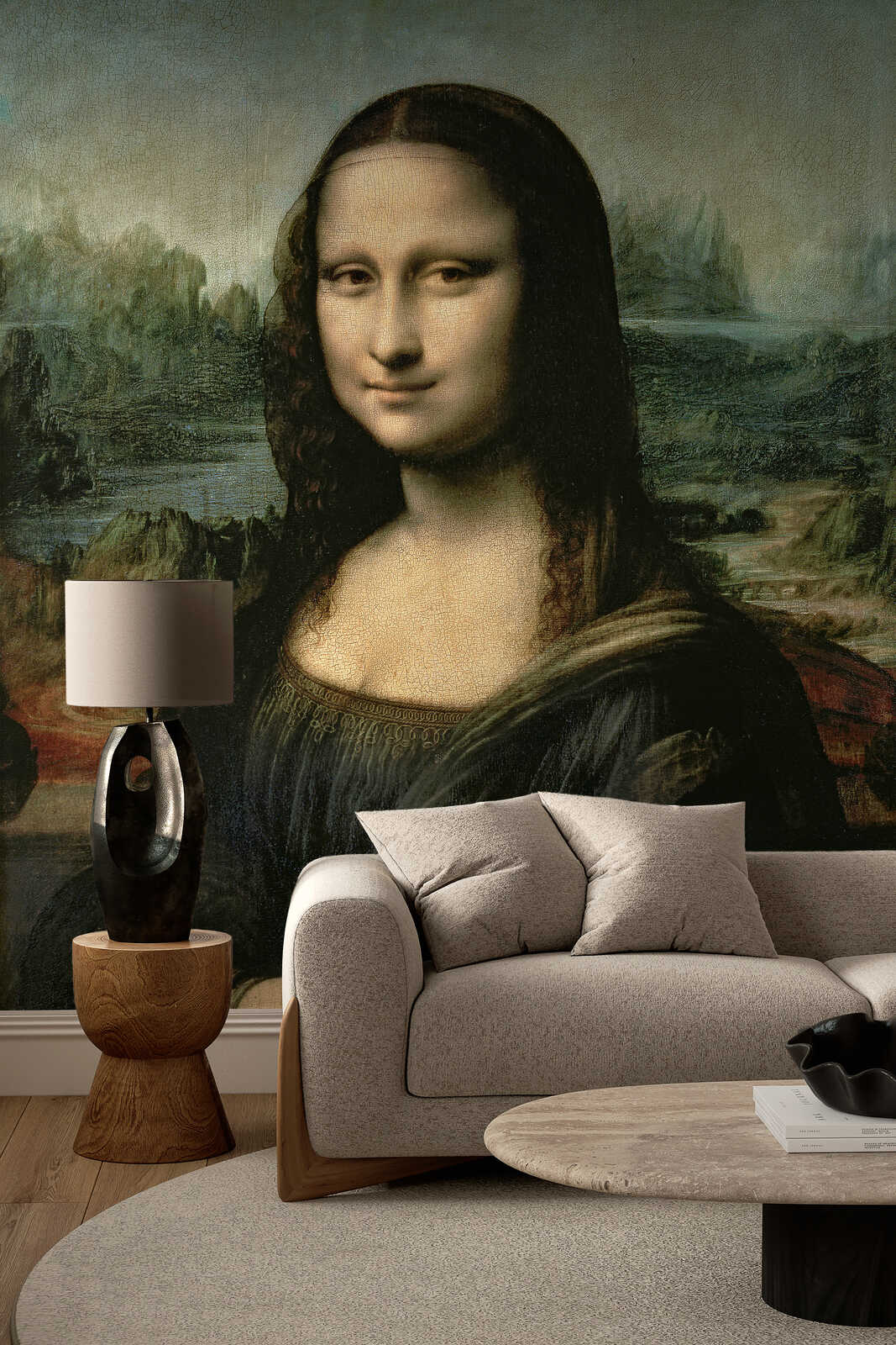 Mona Lisa, Wandbild, Renaissance, Landschaftshintergrund, Tischlampe