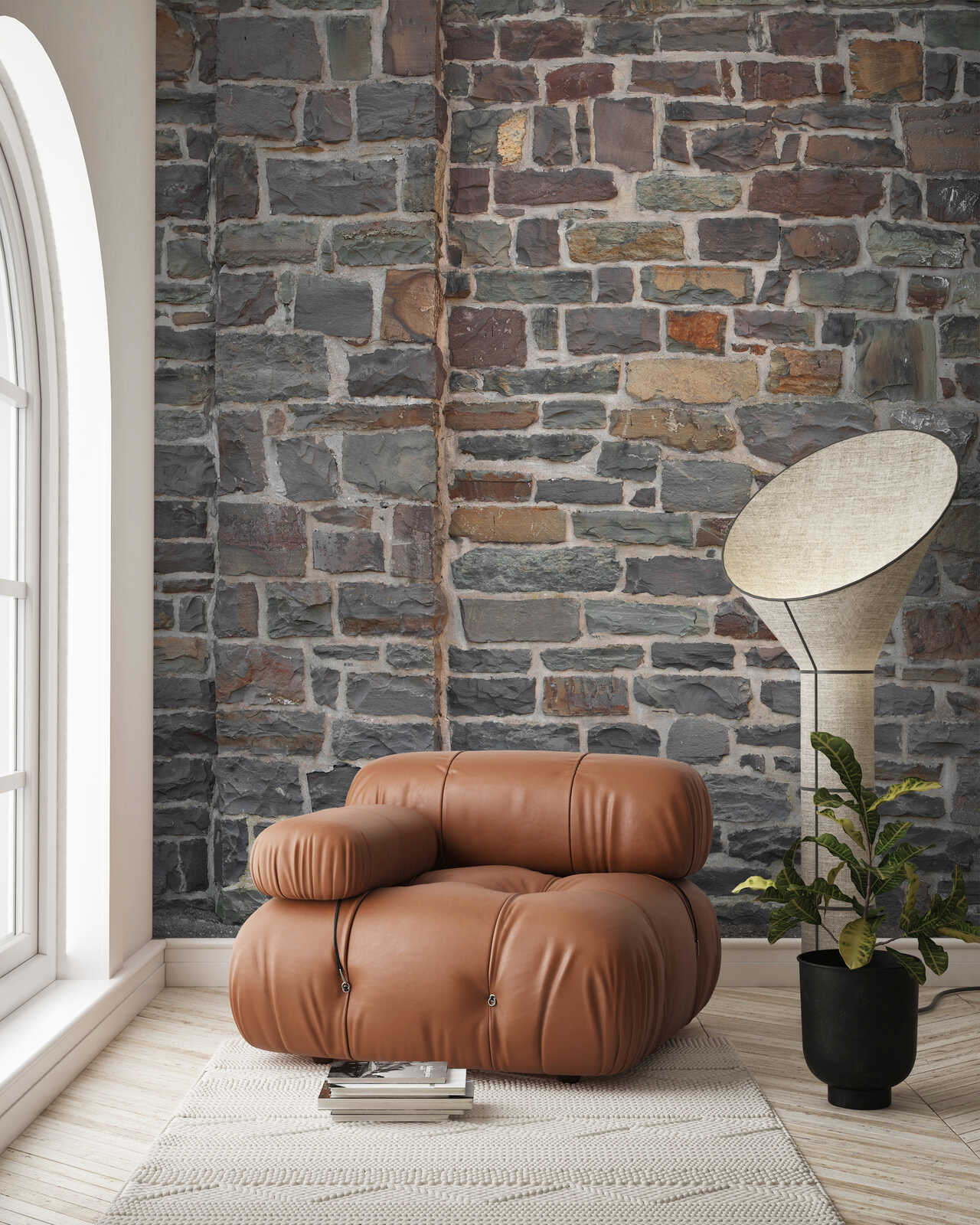 Sessel, Wohnzimmer, Ledersessel, Kunstleder, cognac