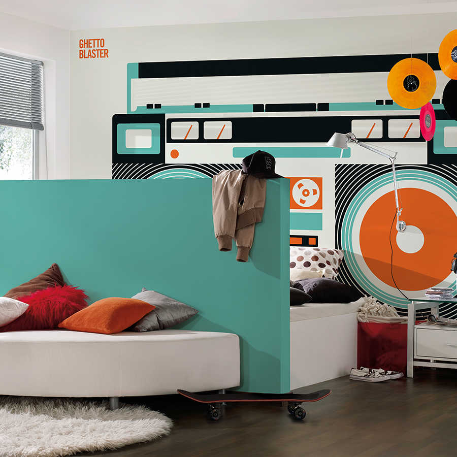 Kopfteil, Schlafzimmer, Jugendzimmer, Wandmalerei, Skatboard