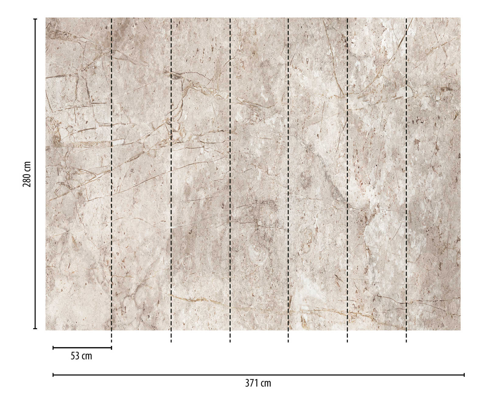 Tapeten Neuheit – Motivtapeten Marmor Panel Beige &amp; Grau